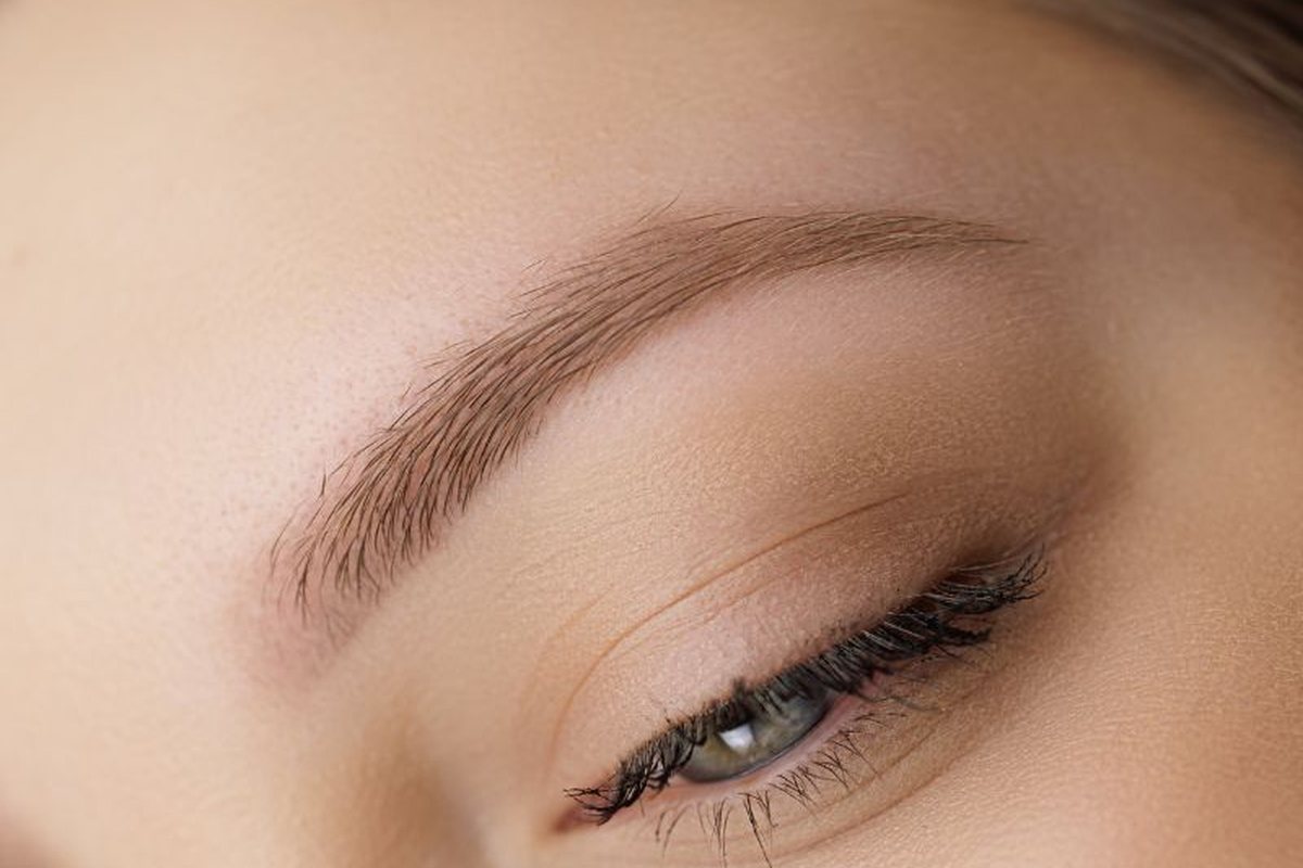Finished brow close up after treatment