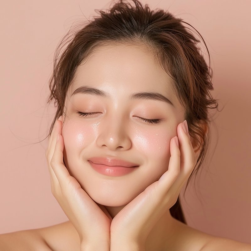 Glowing skin after facial treatment