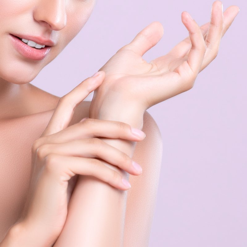 Waxing result, smooth skin