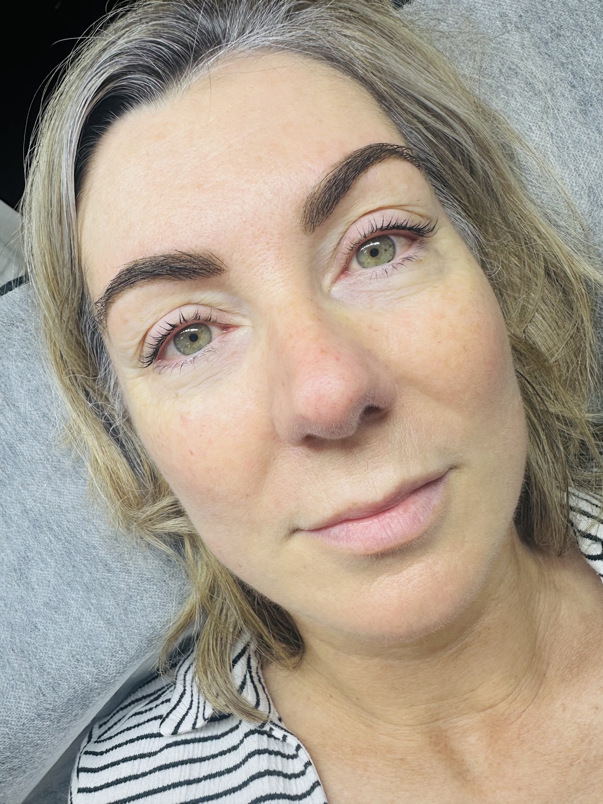 Finished brow result on a client at Brow & Lash Queen, Hampton